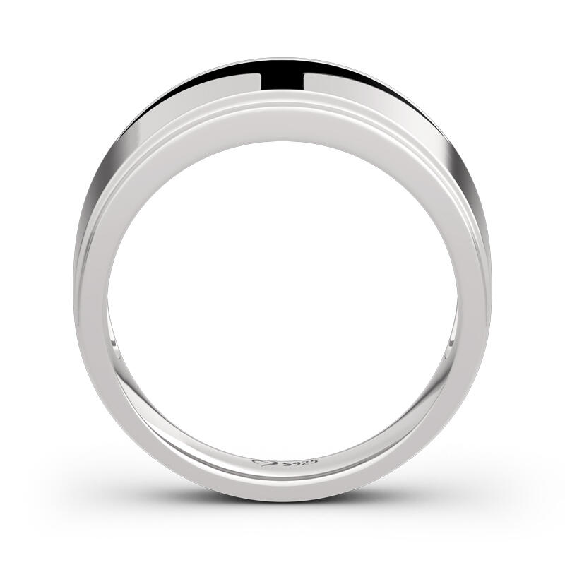 Et maison T-visored Mask Design Sterling Silver Men's Ring