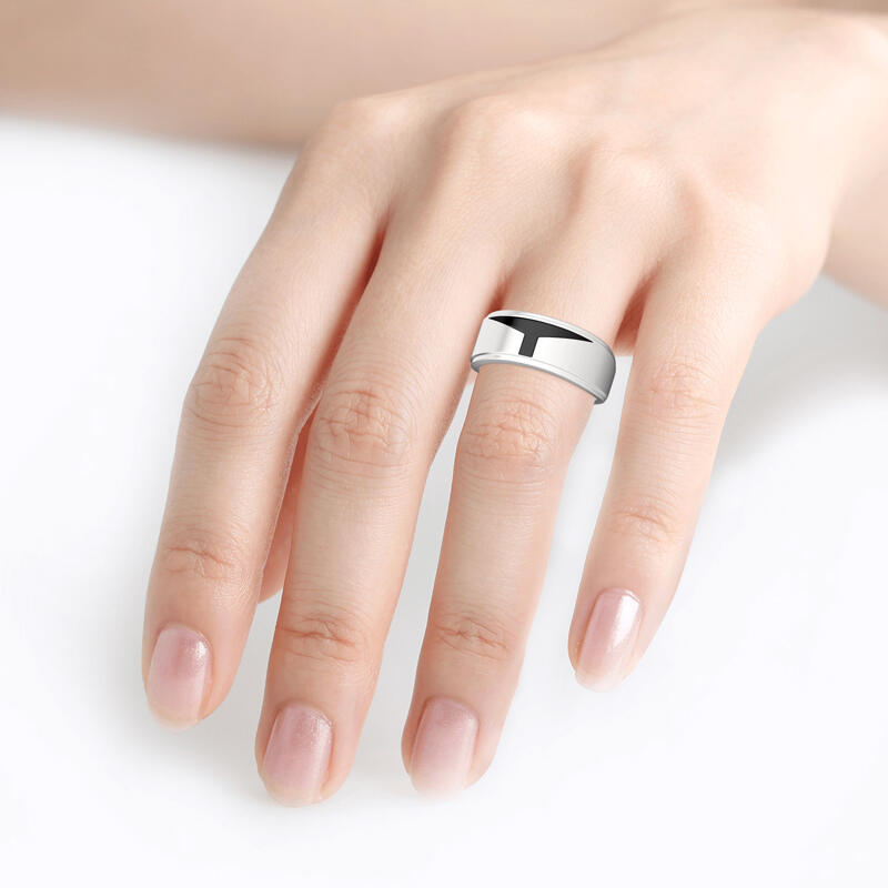 Et maison T-visored Mask Design Sterling Silver Men's Ring