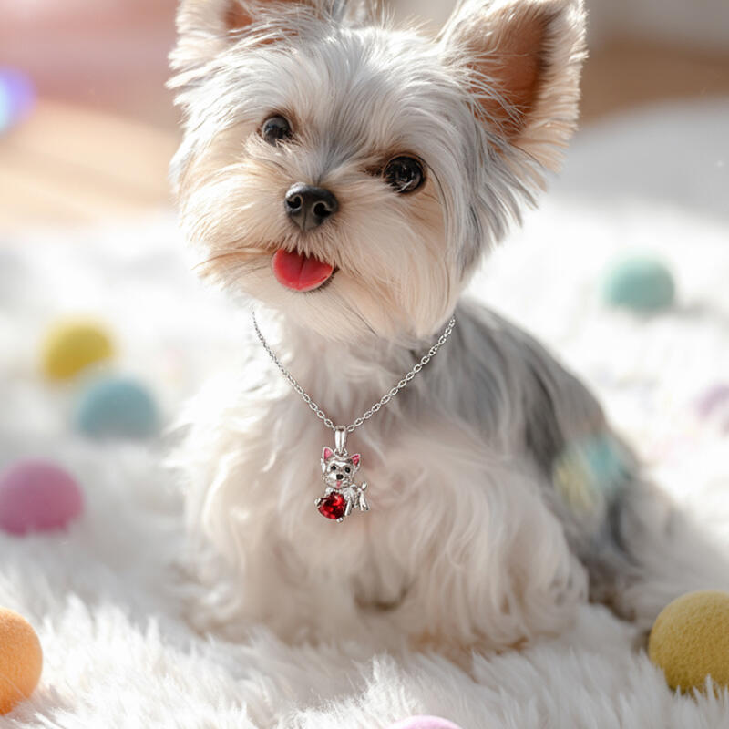 Et maison Petland Custom Westie Puppy Necklace with Birthstone