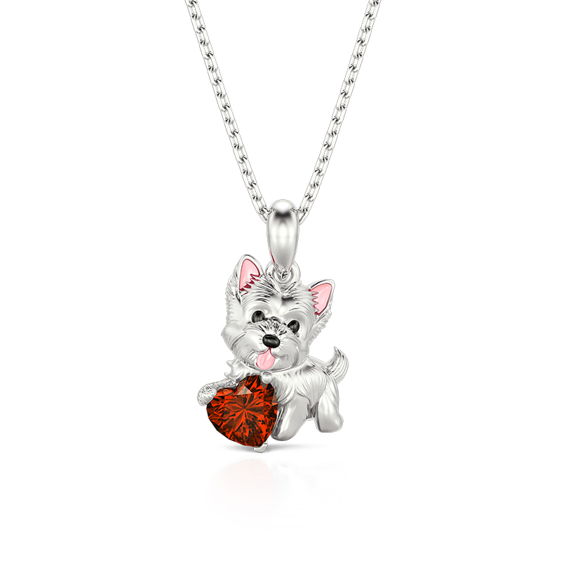 Et maison Petland Custom Westie Puppy Necklace with Birthstone
