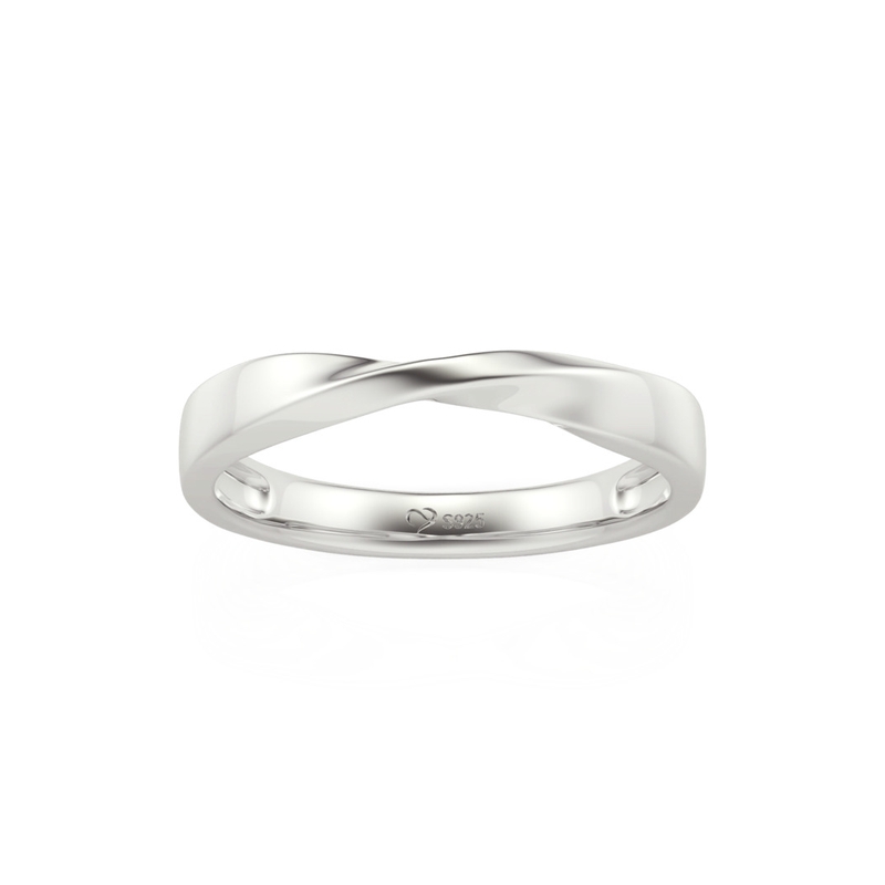 Et maison Simple Twisted Silver Plain Wedding Band for Men