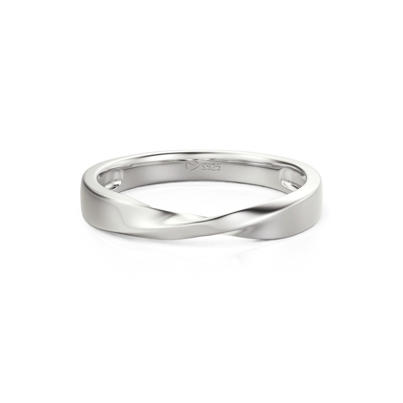 Et maison Simple Twisted Silver Plain Wedding Band for Men