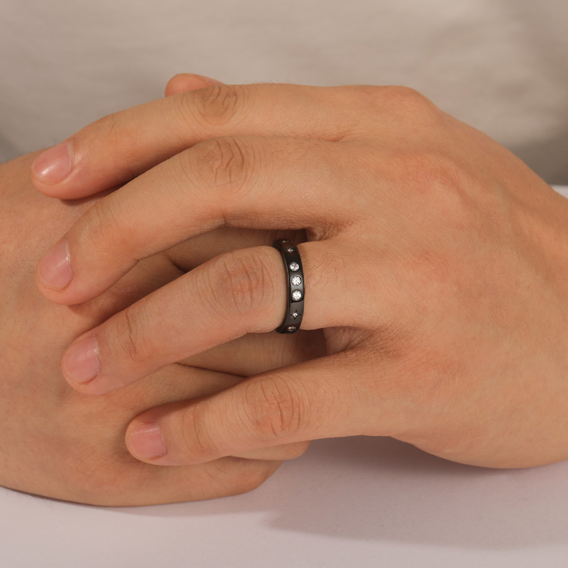 Et maison Black Celestial Star Men's Ring Sterling Silver