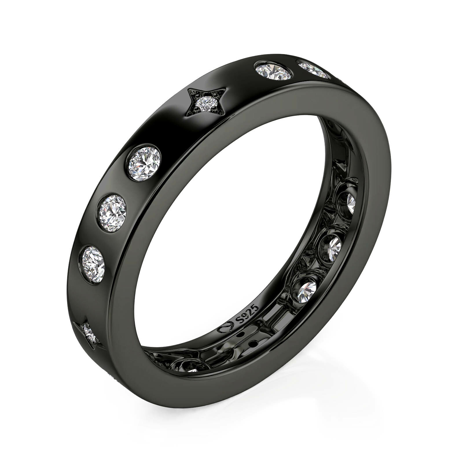 Et maison Black Celestial Star Men's Ring Sterling Silver