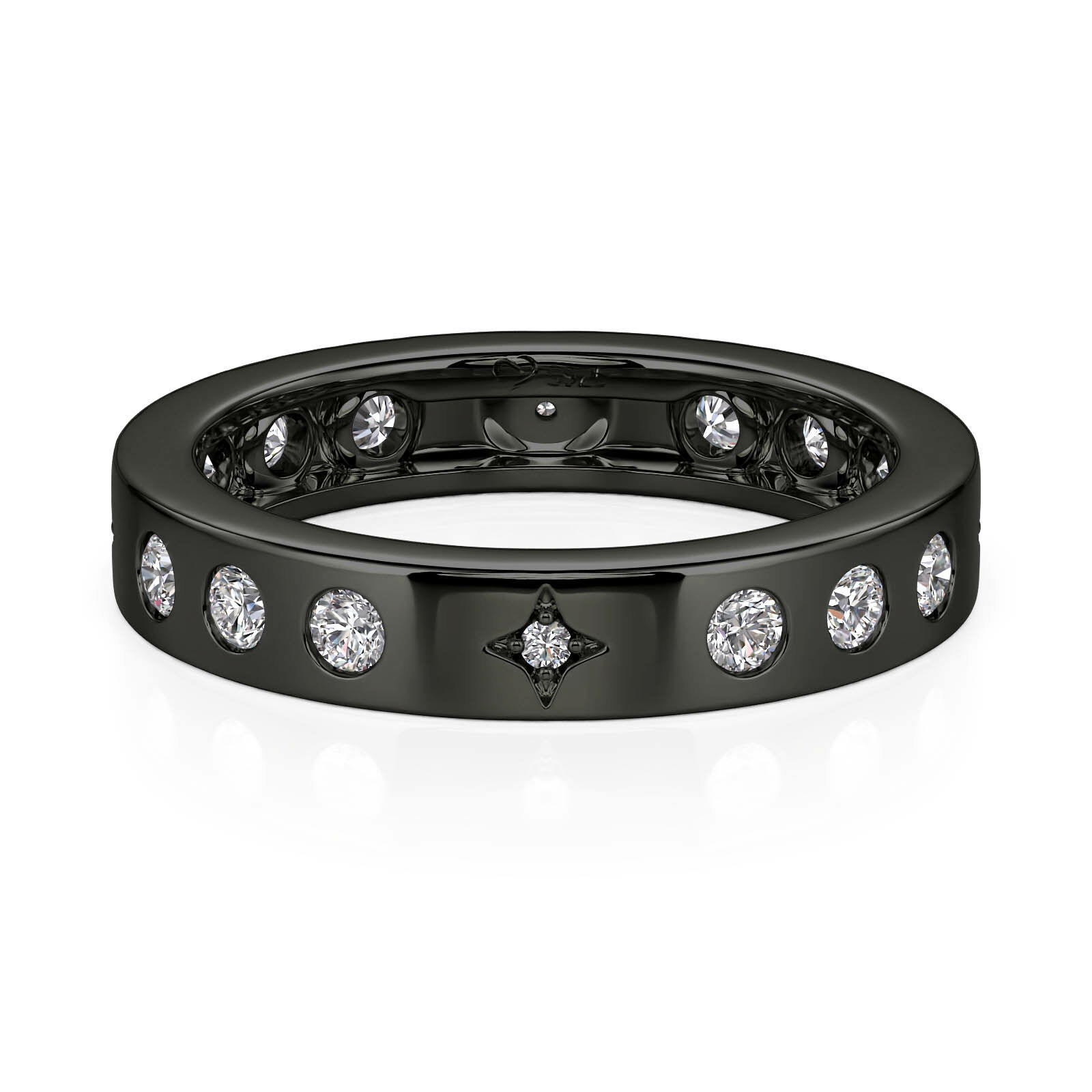 Et maison Black Celestial Star Men's Ring Sterling Silver