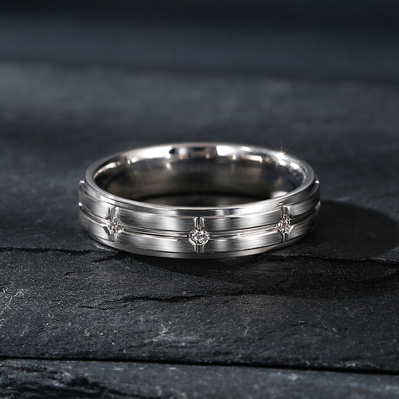 Et maison 10K/14K/18K Gold Platinum Round Cut Men's Band