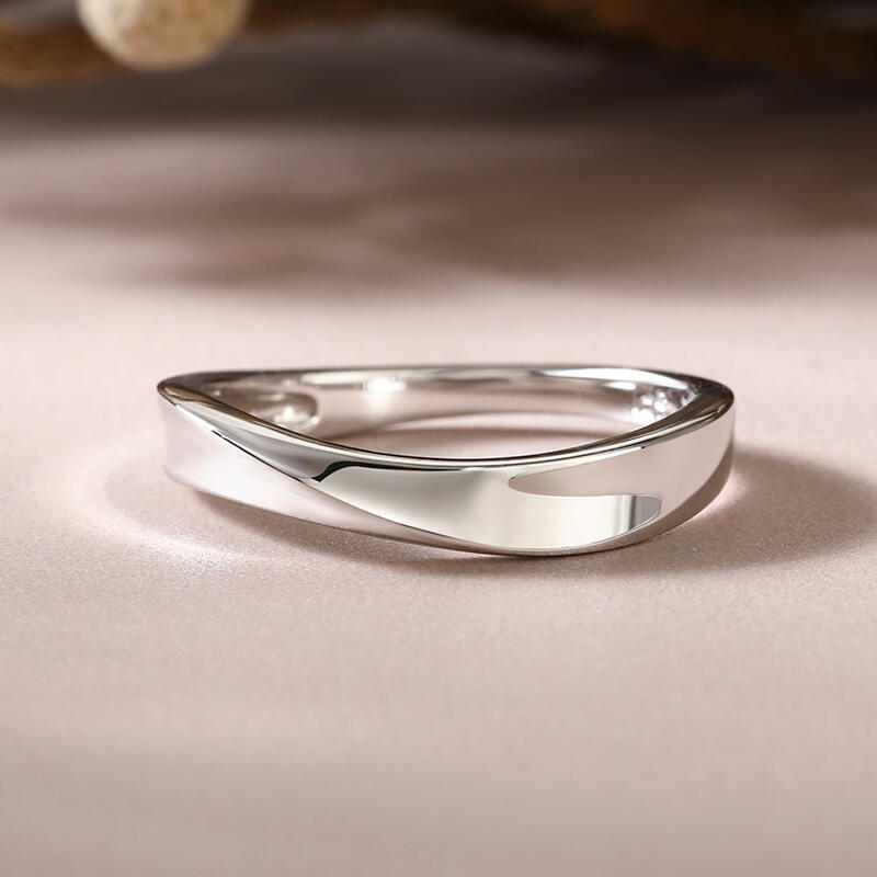 Et maison Wave Design Sterling Silver Men's Band