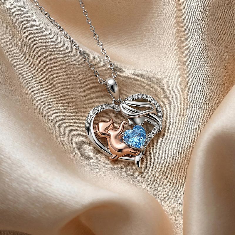 Et maison Petland Custom Mom & Dog Heart Necklace with Birthstone