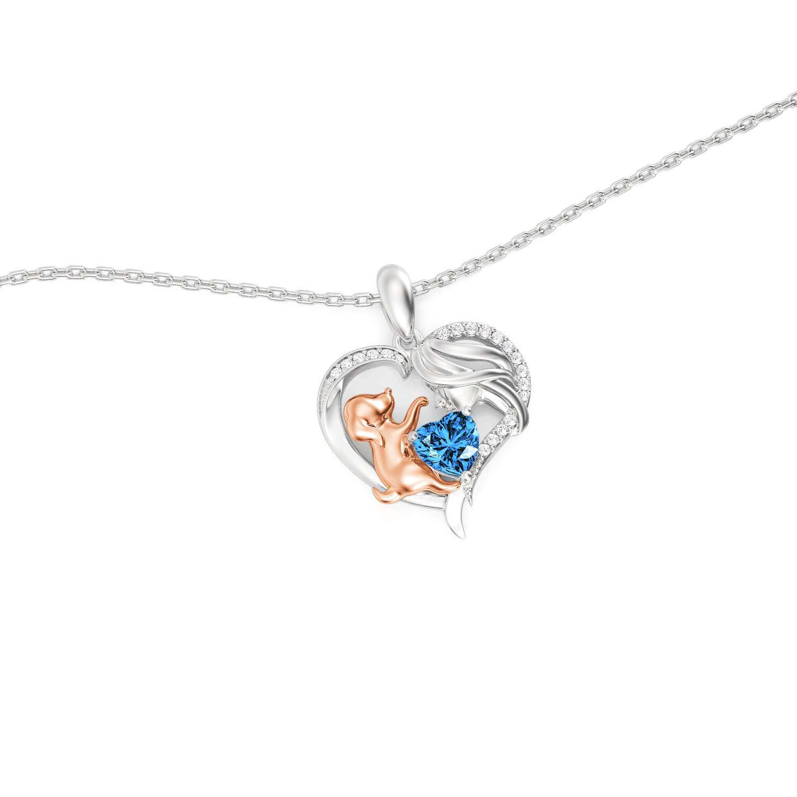 Et maison Petland Custom Mom & Dog Heart Necklace with Birthstone