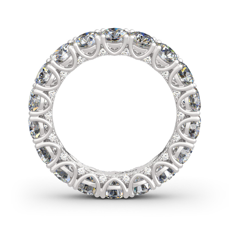 Et maison Round Cut Eternity Sterling Silver Women's Band