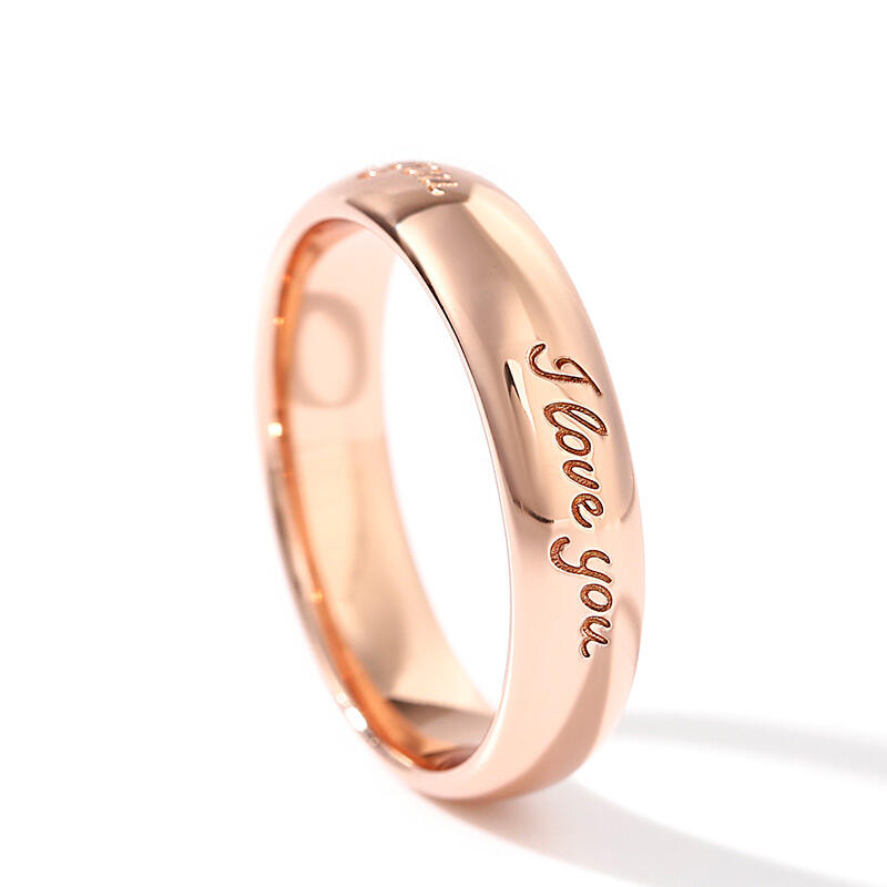 Et maison "I Love You" Rose Gold Tone Sterling Silver Men's Band