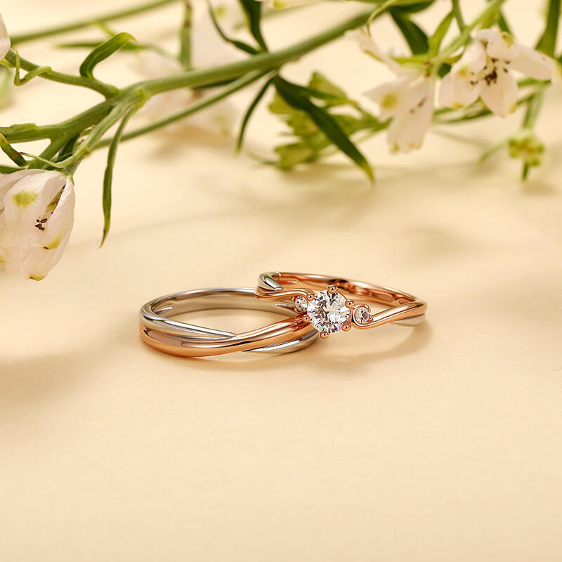 Et maison Classic Custom Two Tone Couple Rings with Twist Band