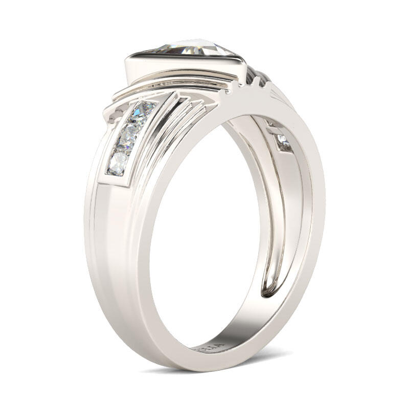 Et maison Trillion Cut Sterling Silver Men's Band