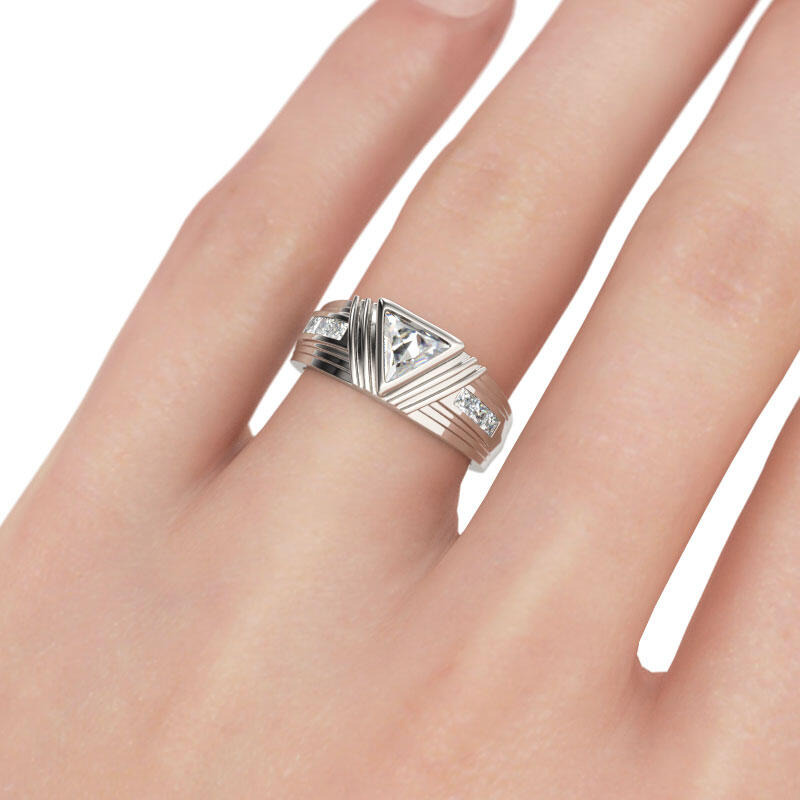 Et maison Trillion Cut Sterling Silver Men's Band
