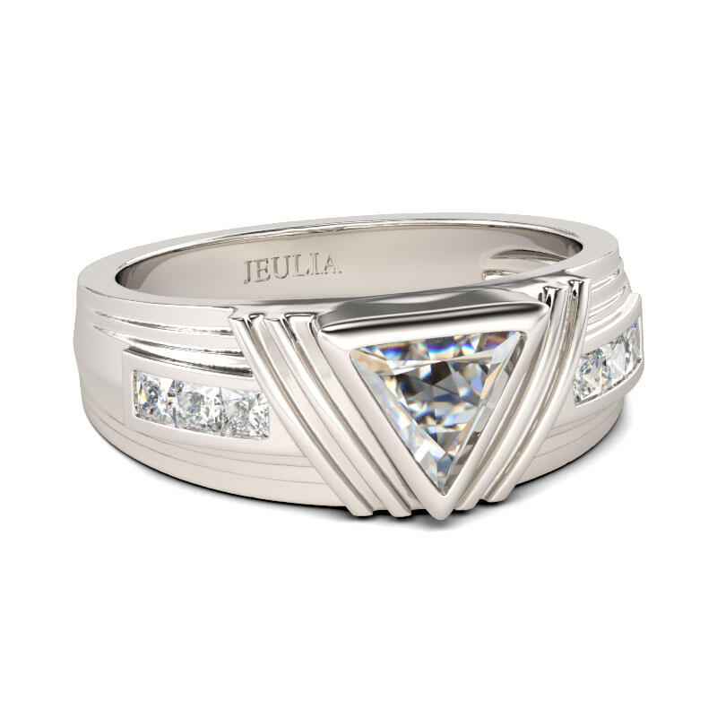 Et maison Trillion Cut Sterling Silver Men's Band