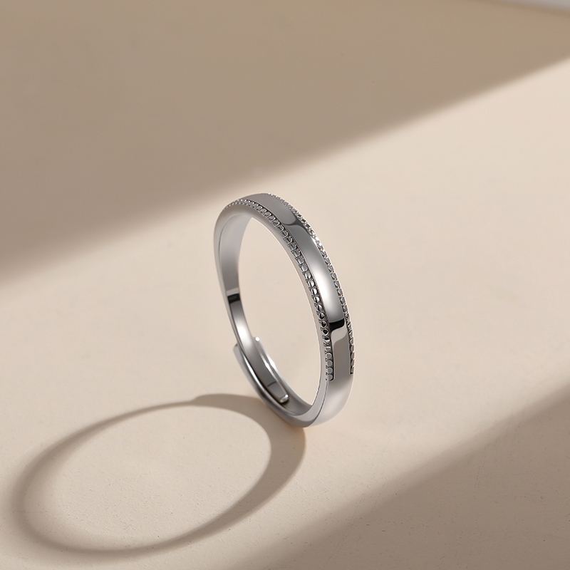 Et maison Simple Beaded Edge Adjustable Ring for Men