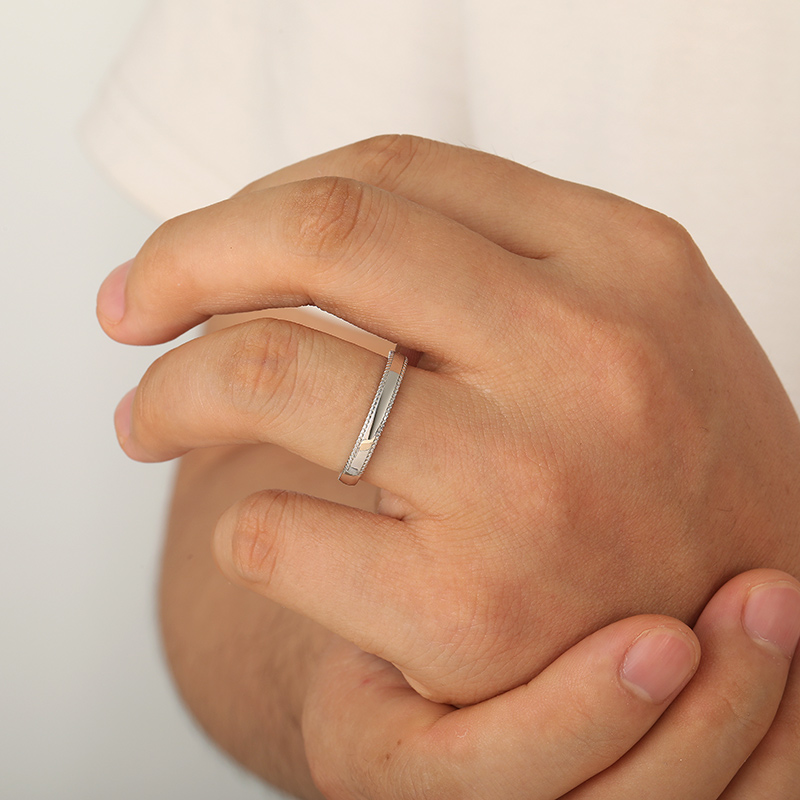 Et maison Simple Beaded Edge Adjustable Ring for Men