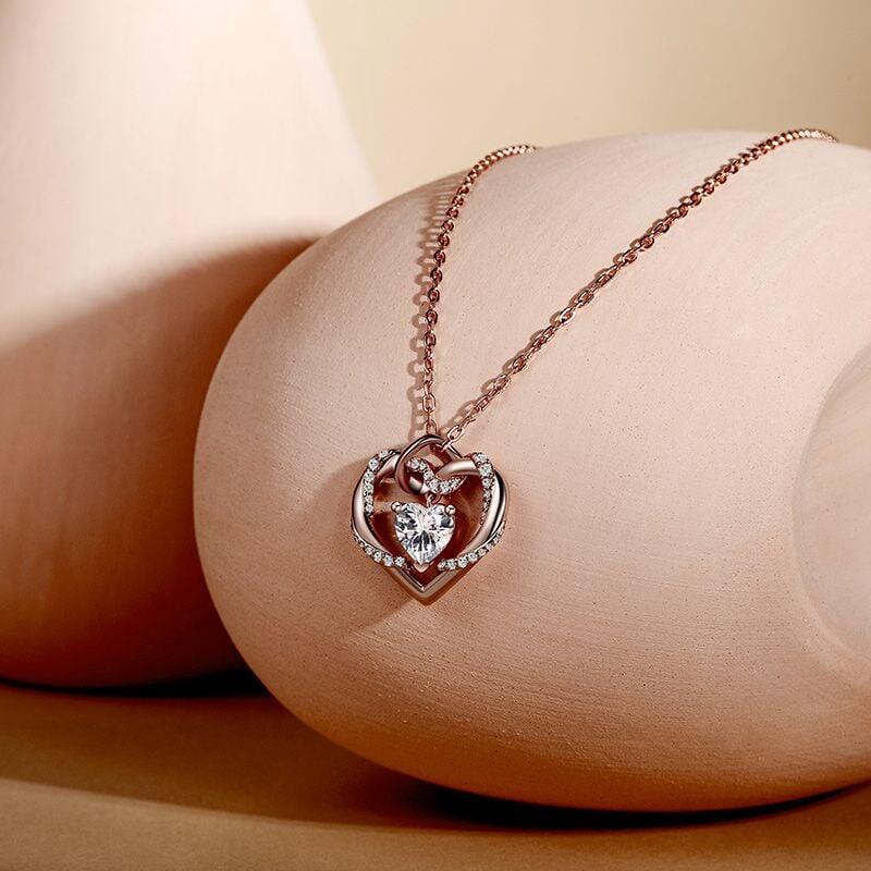 Et maison Custom Twisted Infinity Heart Necklace with Pave Accent