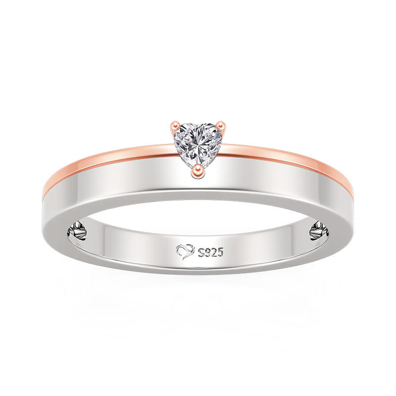 Et maison Classic Two Tone Couple Rings Sterling Silver