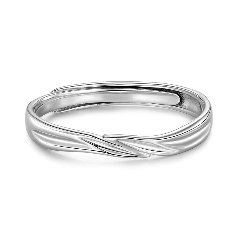 Et maison Wave Line Design Men's Wedding Band Adjustable