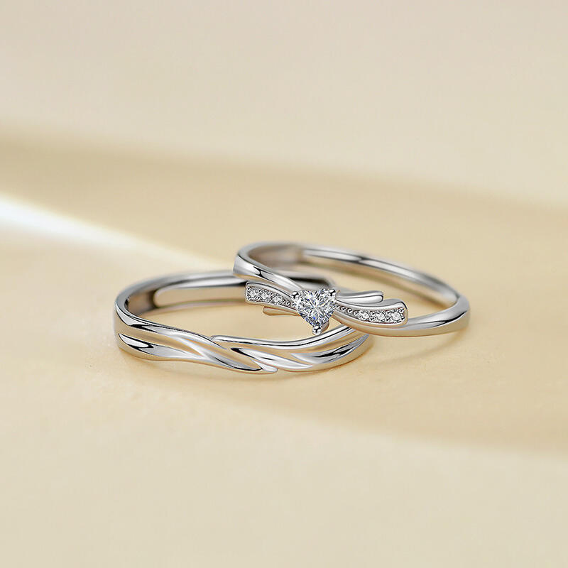 Et maison Wave Line Design Men's Wedding Band Adjustable