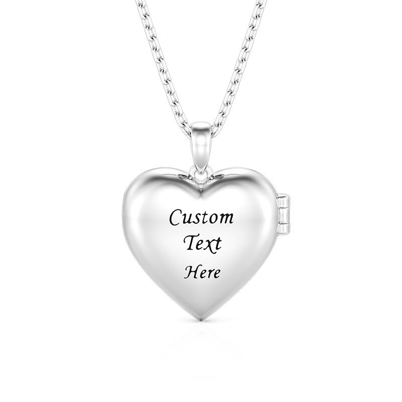 Et maison Vintage Personalized Heart Photo Locket Necklace with Birthstone
