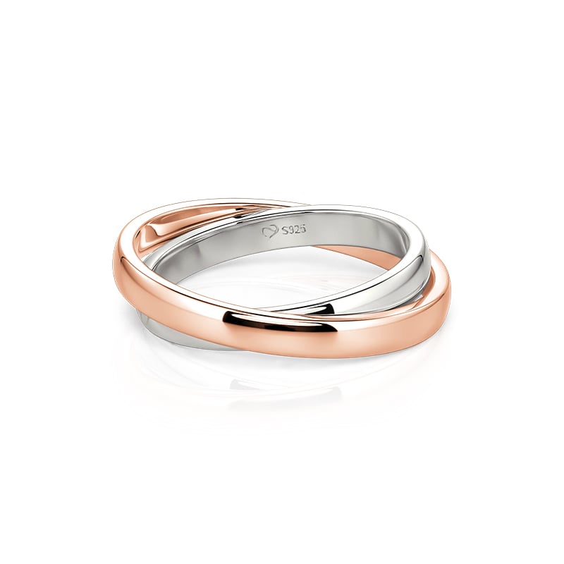 Et maison Two Tone Plain Crossover Wedding Band for Men
