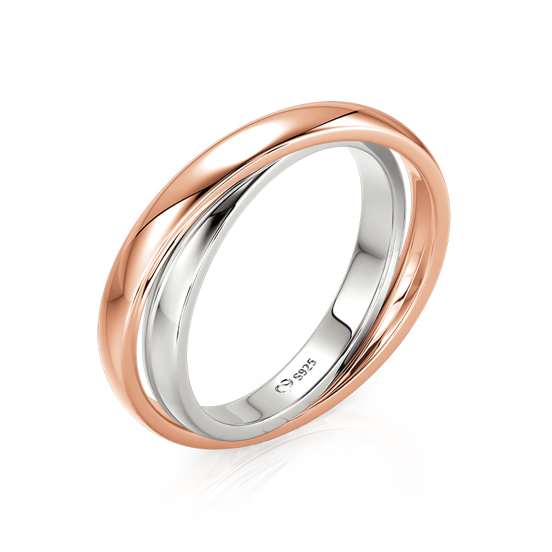 Et maison Two Tone Plain Crossover Wedding Band for Men
