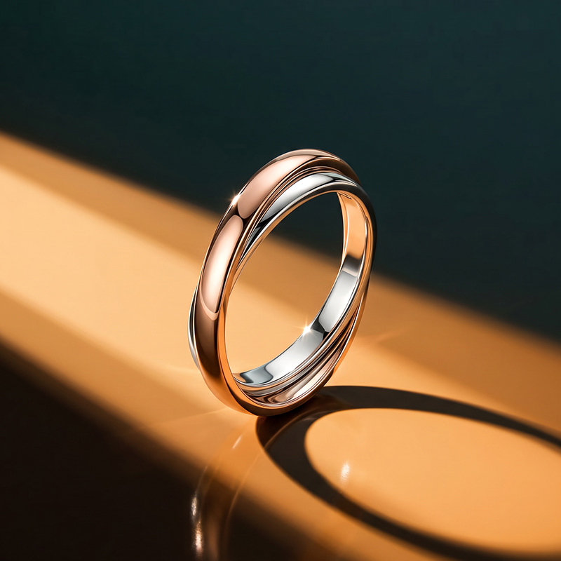 Et maison Two Tone Plain Crossover Wedding Band for Men