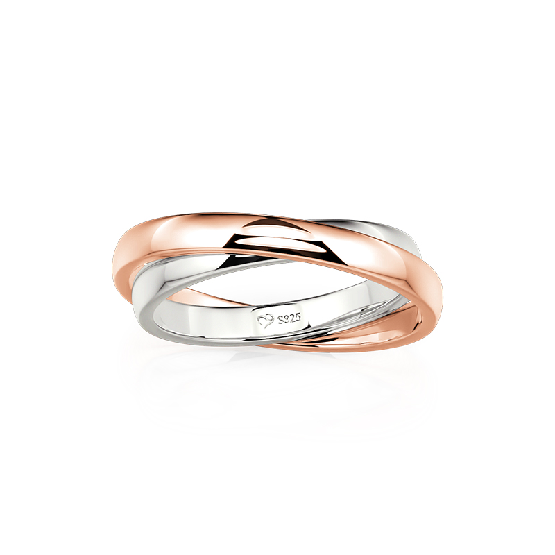 Et maison Two Tone Plain Crossover Wedding Band for Men