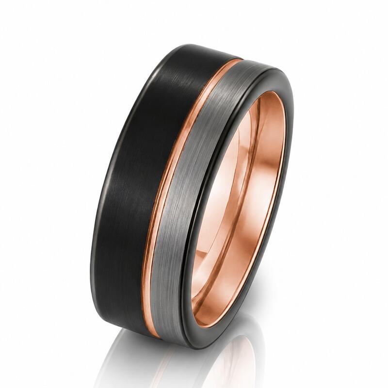 Et maison Classic Tri-Color Tungsten Wedding Band for Men