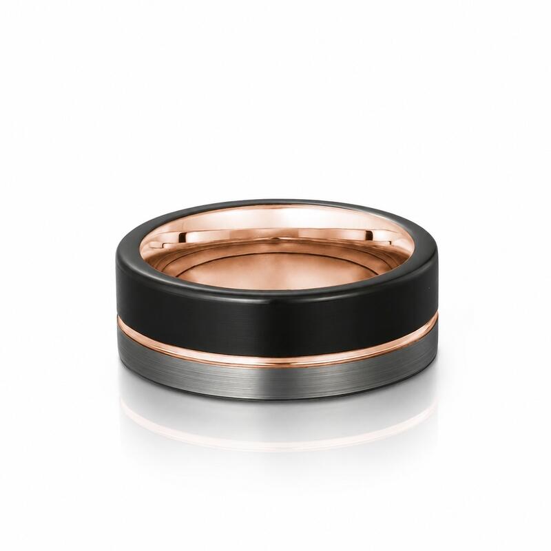 Et maison Classic Tri-Color Tungsten Wedding Band for Men