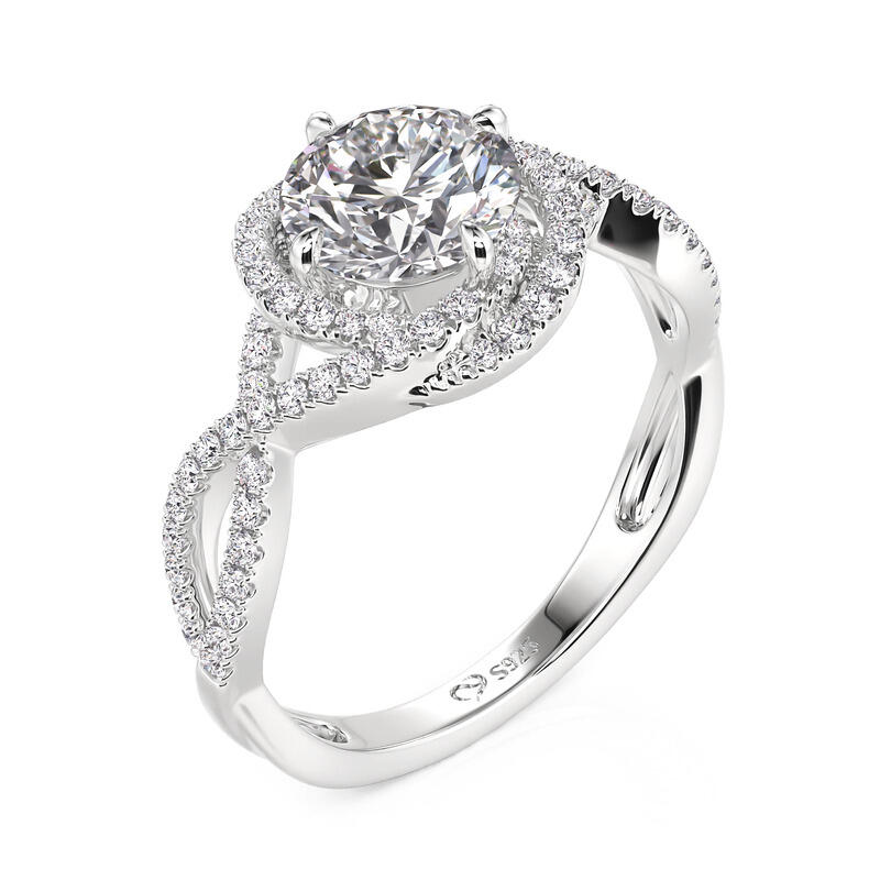 Et maison Swirl Twisted Round Engagement Ring