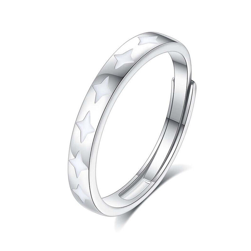 Et maison Simple Star Adjustable Men's Band Sterling Silver