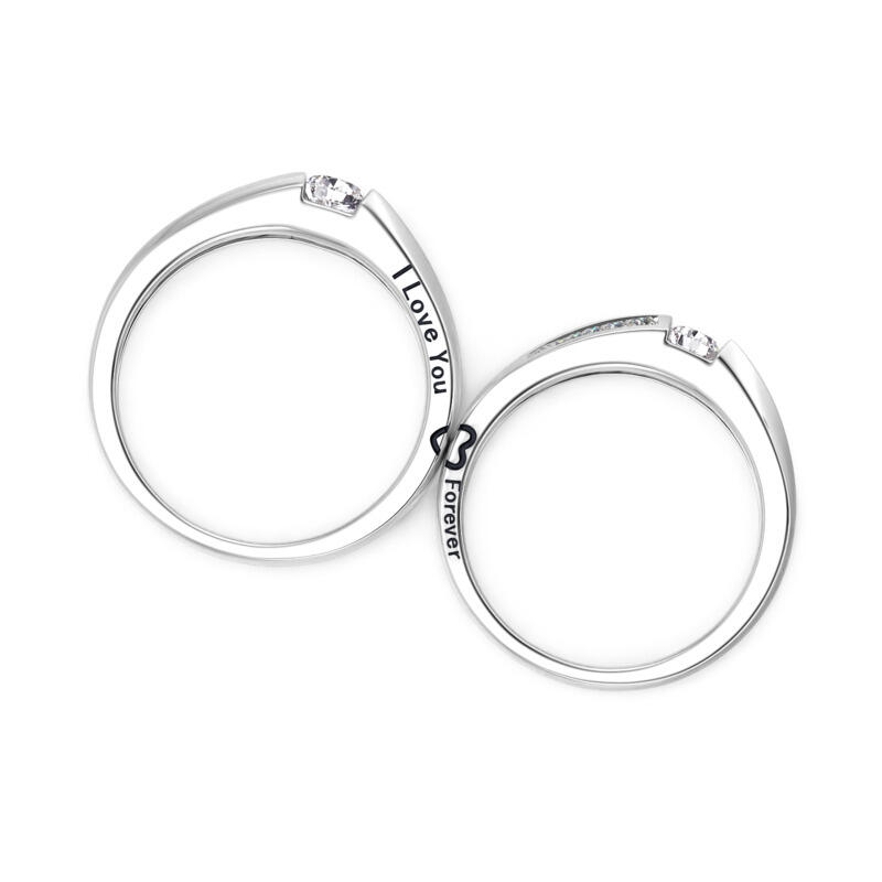 Et maison True Love Vow Bypass Men's Engraved Wedding Band