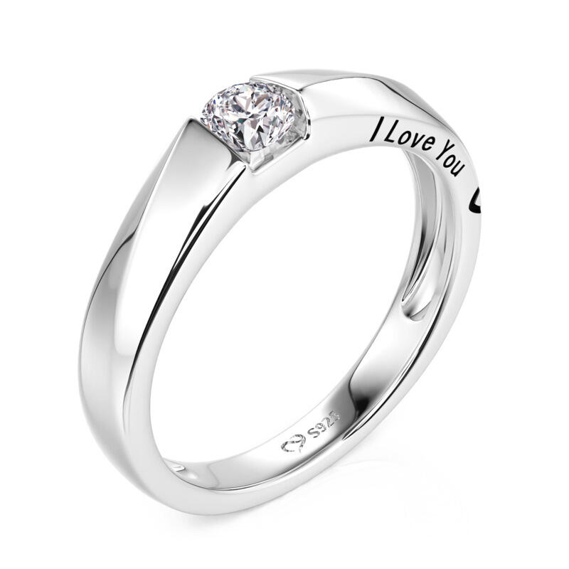 Et maison True Love Vow Bypass Men's Engraved Wedding Band