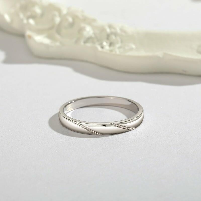 Et maison Simple Men's Wedding Band Milgrain Sterling Silver