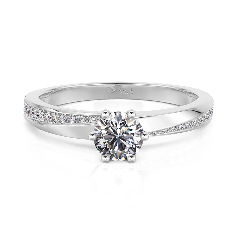 Et maison Simple Twist Wedding Ring Sterling Silver Round Cut