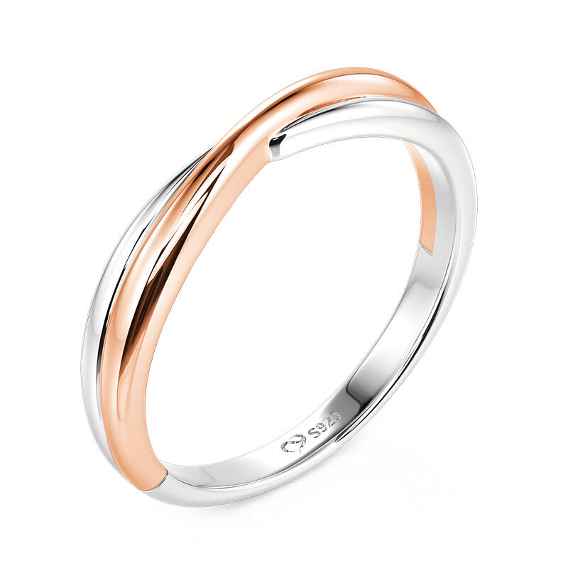 Et maison Two Tone Minimalist Twist Men's Wedding Ring