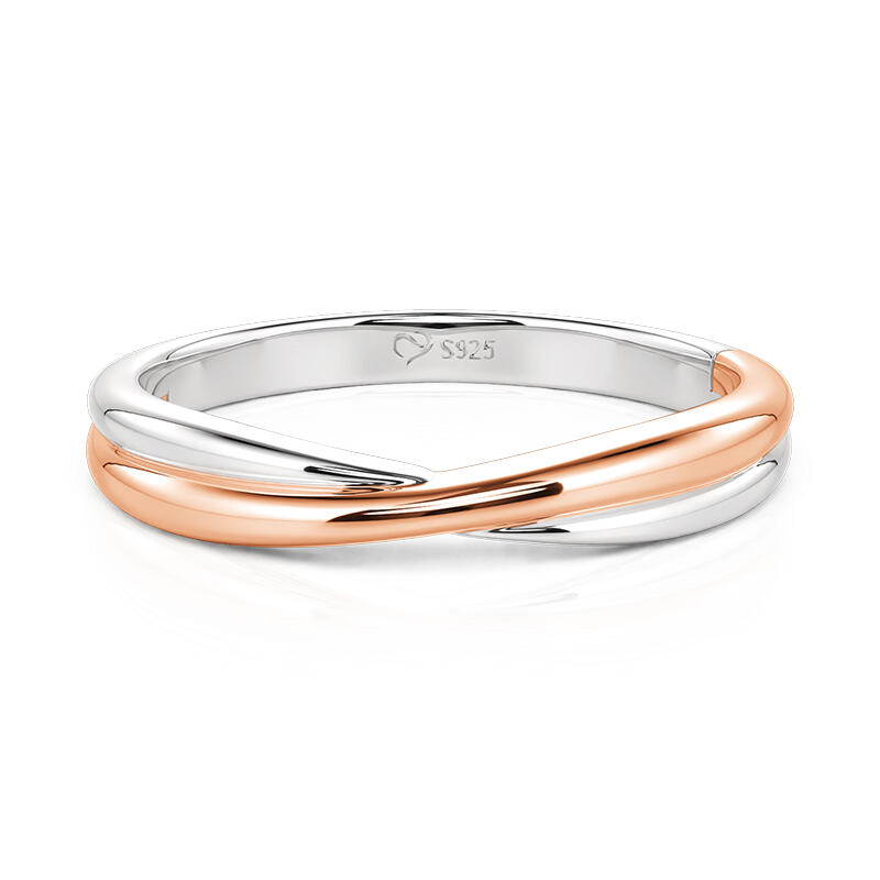 Et maison Two Tone Minimalist Twist Men's Wedding Ring