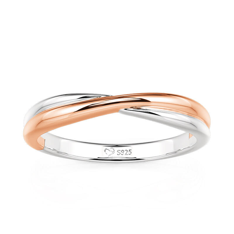 Et maison Two Tone Minimalist Twist Men's Wedding Ring