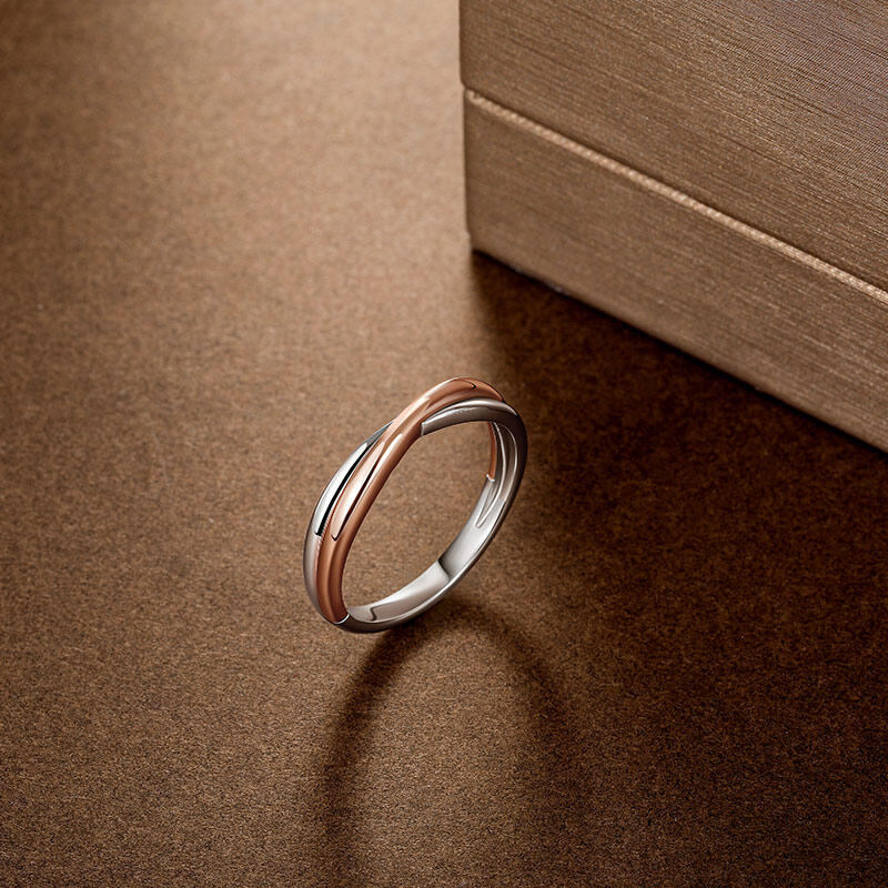Et maison Two Tone Minimalist Twist Men's Wedding Ring