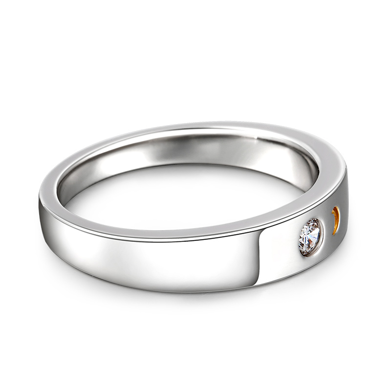 Et maison "Always & Forever" Moon Design Sterling Silver Men's Band