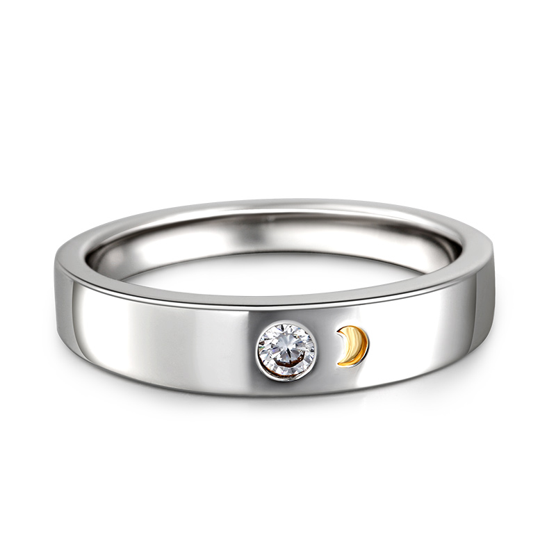 Et maison "Always & Forever" Moon Design Sterling Silver Men's Band