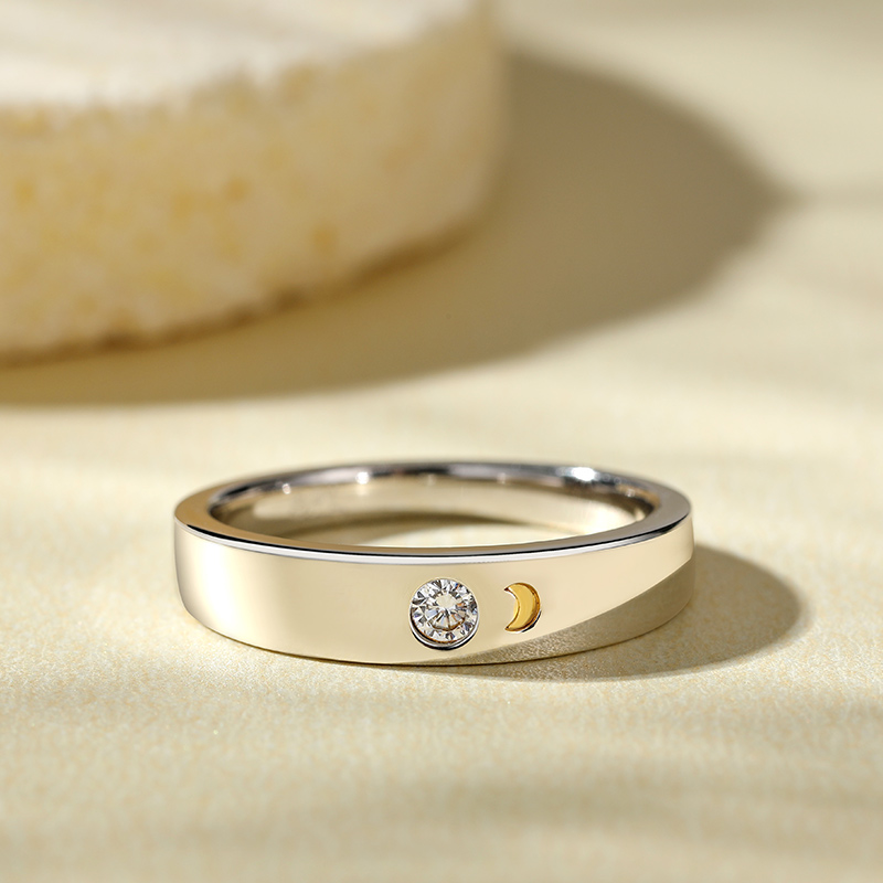 Et maison "Always & Forever" Moon Design Sterling Silver Men's Band