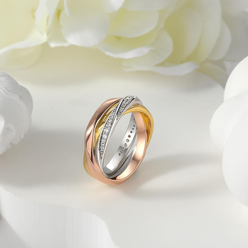 Et maison Multicolored Trinity Women's Wedding Band