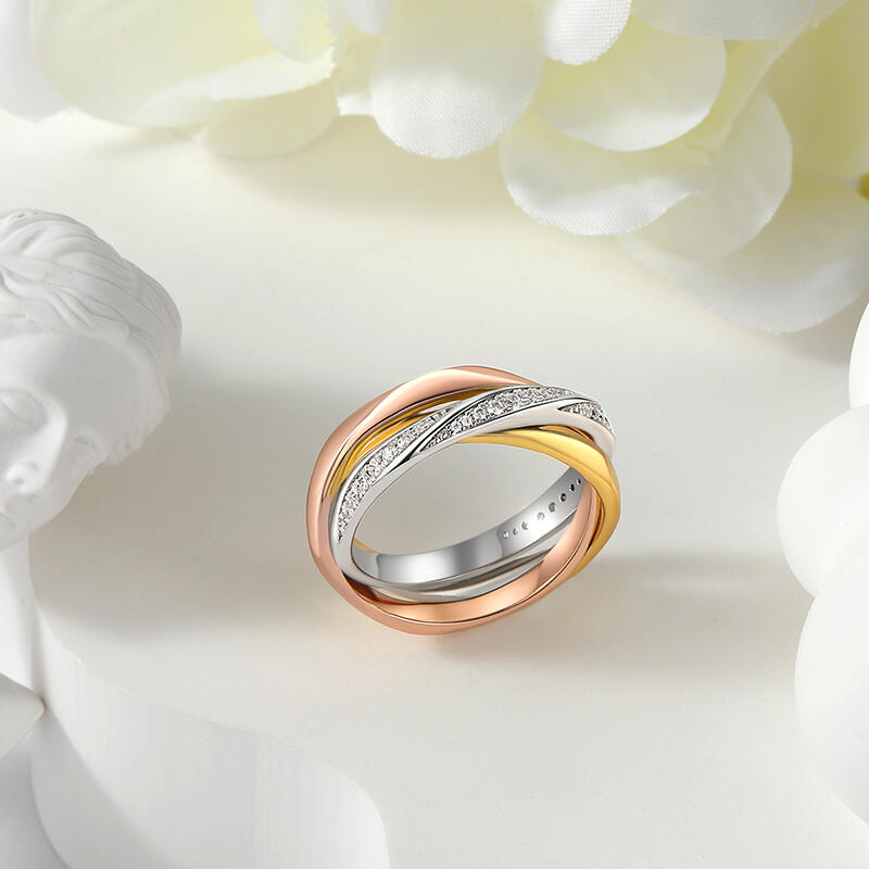 Et maison Multicolored Trinity Women's Wedding Band