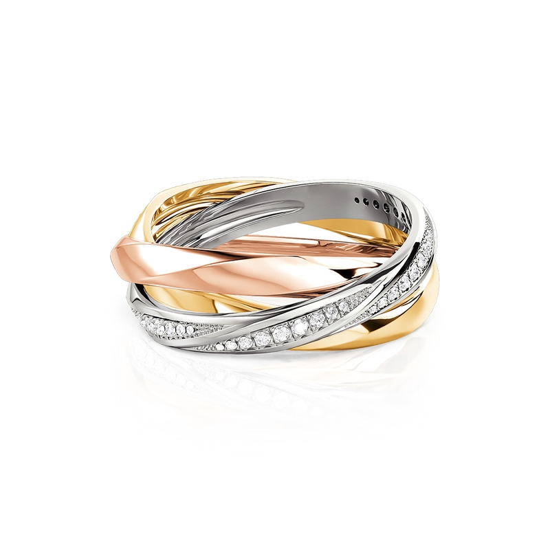 Et maison Multicolored Trinity Women's Wedding Band