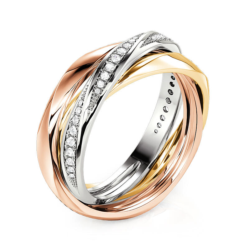 Et maison Multicolored Trinity Women's Wedding Band