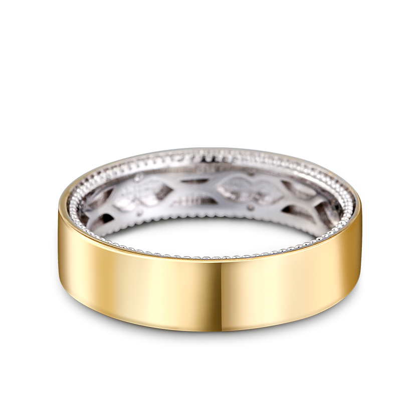 Et maison Two Tone Floral and Leaf Carved Unique Sterling Silver Men's Band